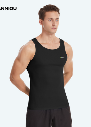 Summer Men's Black Quick-drying Sports Vest