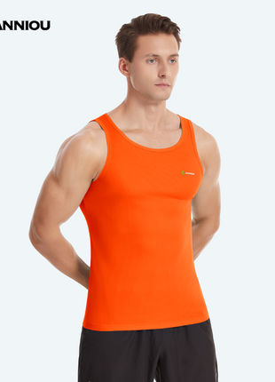 Summer Men's Orange Quick-drying Sports Vest