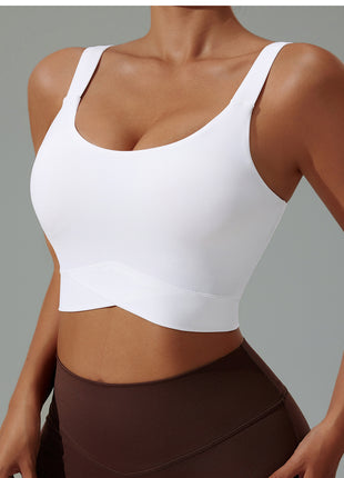 U-Neck Cross Hem for Yoga Gym Fitness Active Bra
