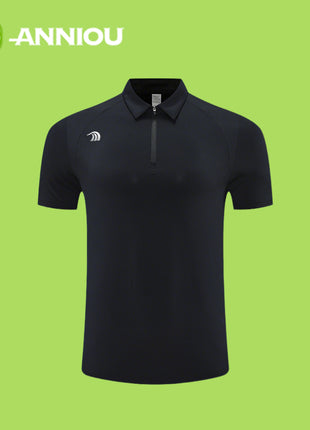 Unisex Black Quick Dry Sport Polo Shirt