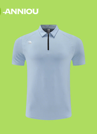 Unisex Light Blue Quick Dry Sport Polo Shirt