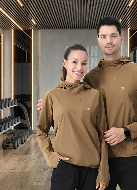 Unisex Lightweight Quick Dry Fitness Hooded Pullover