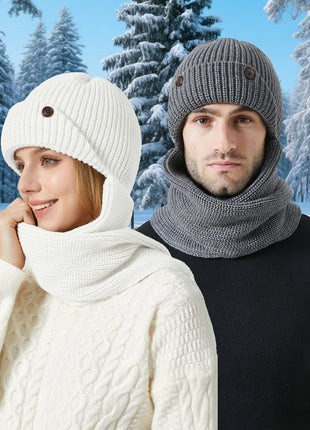 Unisex Winter Warm Knitted Hat Scarf
