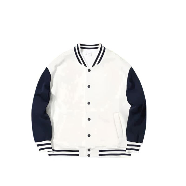 White Custom Printed Baseball Jacket