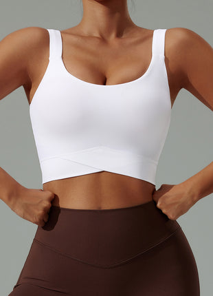 White High Shockproof Push-Up Sports Bra