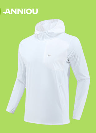 White Lightweight Quick Dry Fitness Hooded Pullover