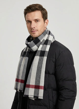 #White Men Classic Plaid Scarf