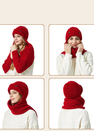 Winter Beanie Neck Warmer Scarf Hat