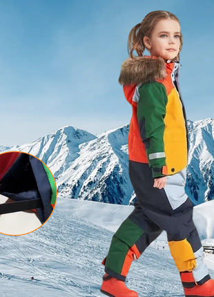 Winter Boy and Girls Skiing Sets Overalls 