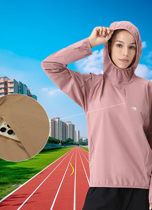 Women Athletic Outdoor Waterproof Light Jackets with Pocket