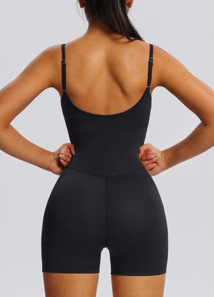 Women Black Sling Yoga Jumpsuits