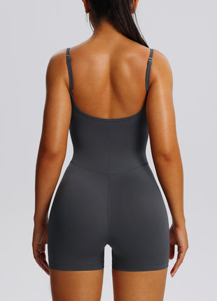 Women Dark Grey Sling Yoga Jumpsuits
