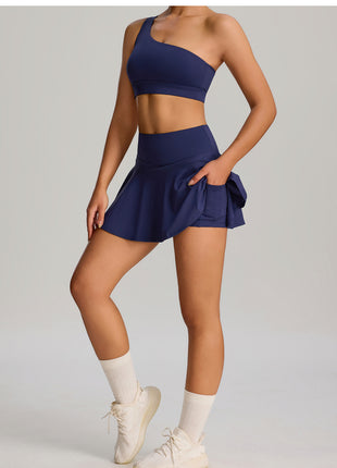 Women Two Piece Fitness Skirts Set