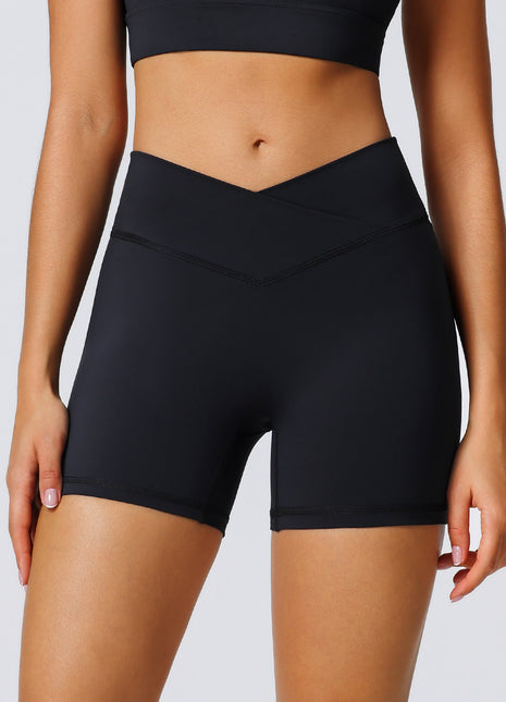Women's Black High Waisted Butt Lift Yoga Shorts