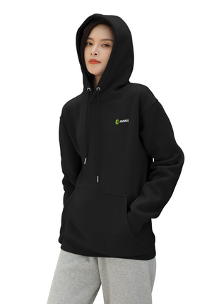 Women's Black Oversized Drawstring Hoodie