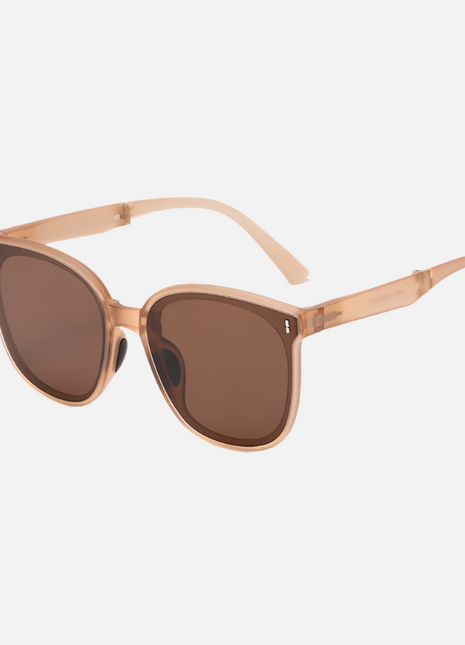 Women's Brown Folding Anti-glare Sunglasses