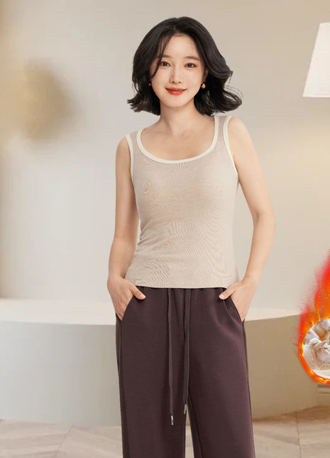 Women's Color-blocked Square Neck Vest Thermal