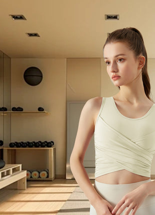 Women's Cross Pleated Yoga Tank Top