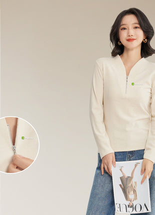 Women's Deep V Neck Thermal Base Layer Top