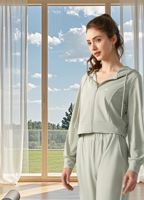 Women's Drawstring Hooded Yoga Shirt