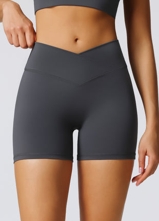 Women's Graphite Gray High Waisted Butt Lift Yoga Shorts