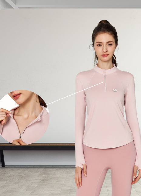 Women's Half Zip Gym Fitness Yoga Shirt  