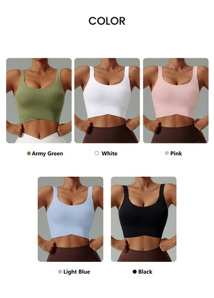 Women's High Shockproof Push-Up Sports Bra Color Display