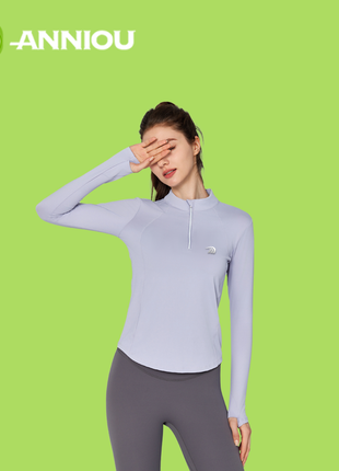 Women's Light Purple Slim Fit Yoga Shirt