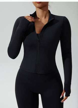 Women's Long Sleeve Yoga Jacket With Thumb Hole