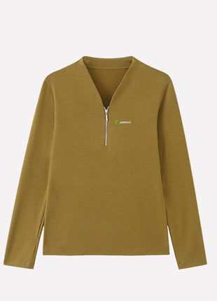 Women’s Oliver Green Half Zipper Thermal Base Layer Top