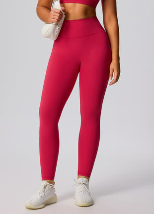 Women's Red Tight Hip Lift Push-Up Yoga Pants