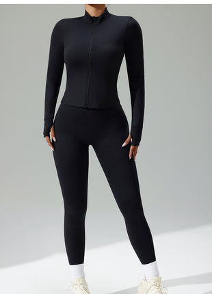 Women's Stretchy Full Zip Up Yoga Top