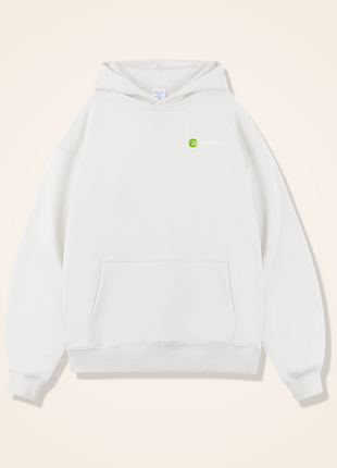 Women’s White 450GSM Heavyweight Fleece-lined Hooded Sweatshirt