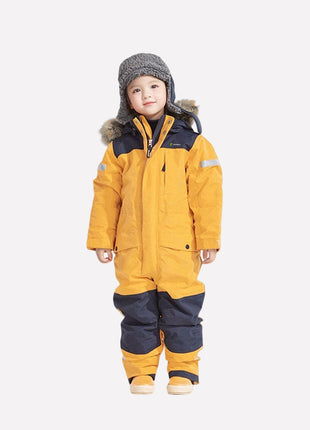Yellow Winter Children Windproof Ski Jumpsuit