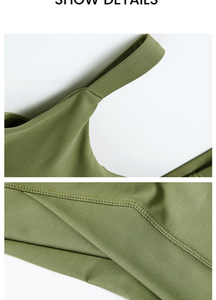 Yoga bra with wide shoulder straps