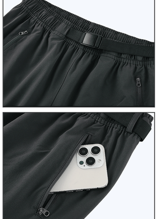 adjustable waist cargo pants with secure zipper pockets