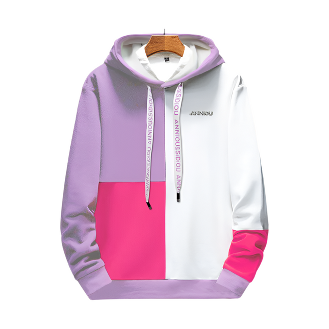 anniou fleece contrast hoodie