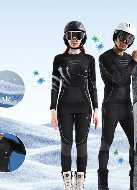antibacterial ski thermal compression underwear set