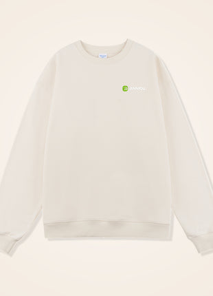 apricot plain fleece crewneck pullover