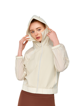 apricot wide brim sun protection jacket