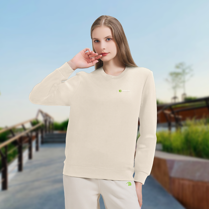 apricot women s crew neck pullover sweatshirt