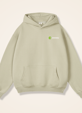 beige 350gsm fleece pullover hoodie