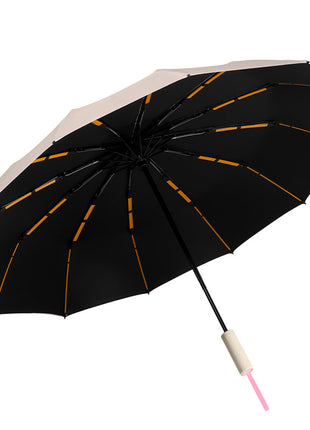 beige fully automatic 3 fold umbrella