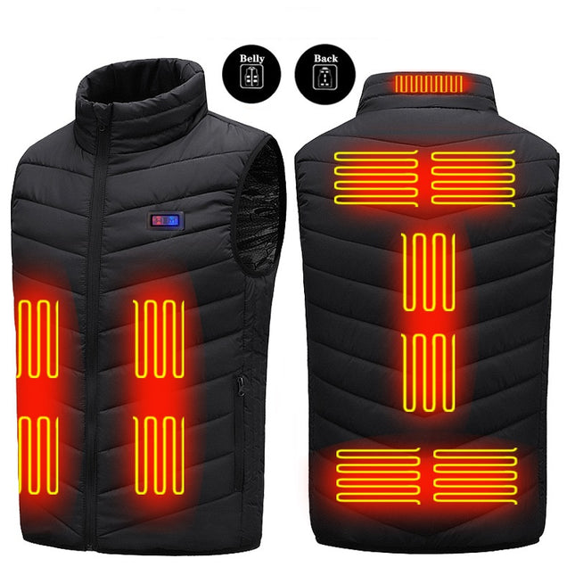 black 11 area insulated heated vest