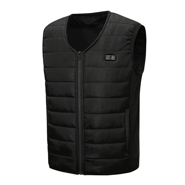 black 12 area v neck heated gilet