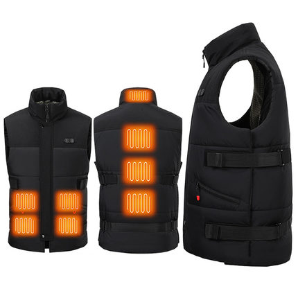 black 8 area smart heated gilet