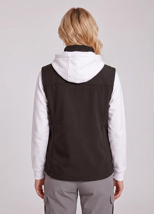 #black Rear of Women's Softshell Heated Gilet
