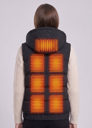 #black Women 7 zones Carbon Fiber Heated Vest