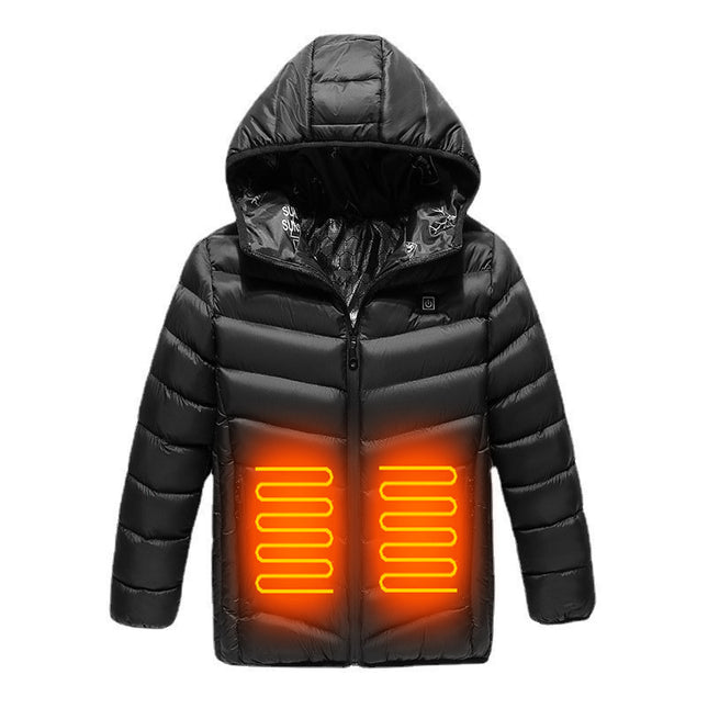 black children's hooded heated jackets