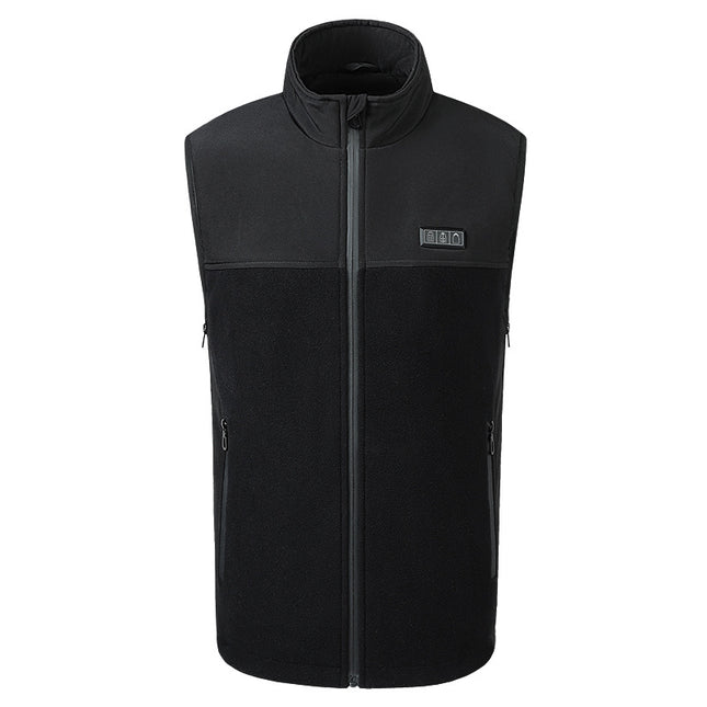 black fleece heated vest